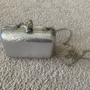 Silver Skull Clutch Bag